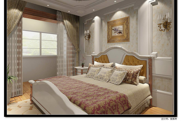 5平欧式风格回龙观小区卧室装修效果图2014图片