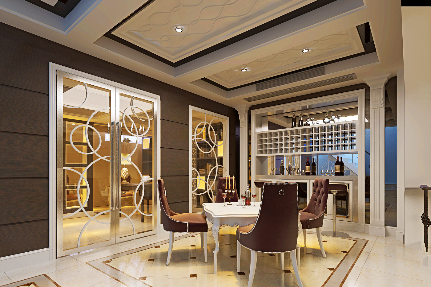 400平景怡湾欧式风格别墅餐厅装修效果图