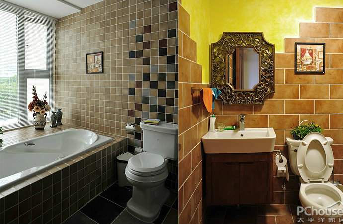 美式乡村风公寓卫浴间装修效果图2014图片