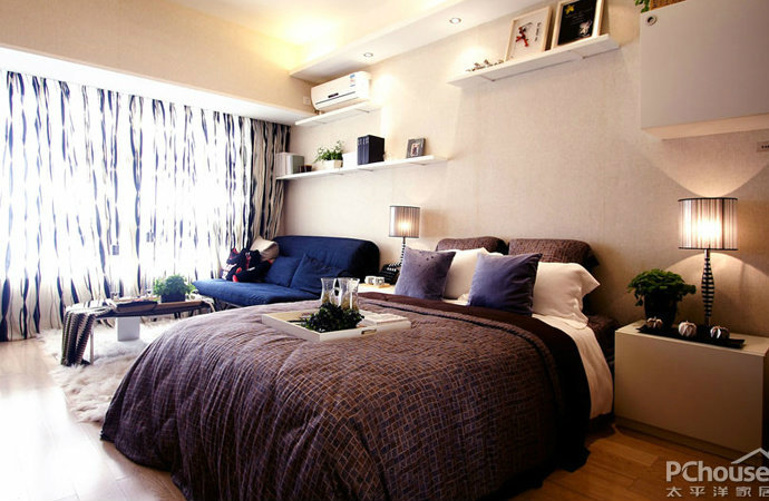 优雅现代公寓卧室装修效果图2014图片