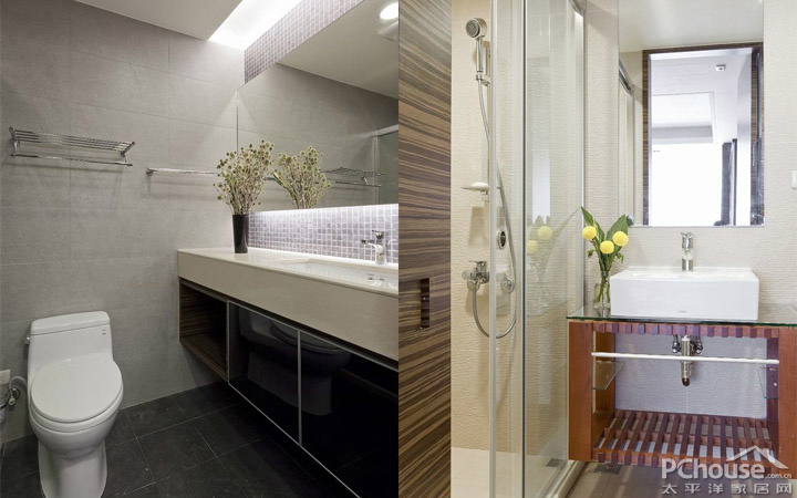 简洁现代二居室卫浴间装修效果图