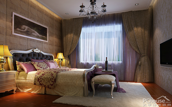 新古典风格三居室卧室装修效果图