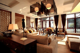 中式风格别墅客厅装修效果图2014图片