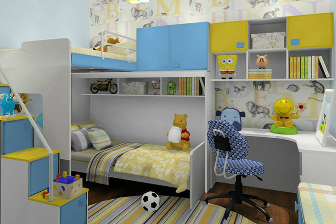 儿童房书房卧室装饰效果图