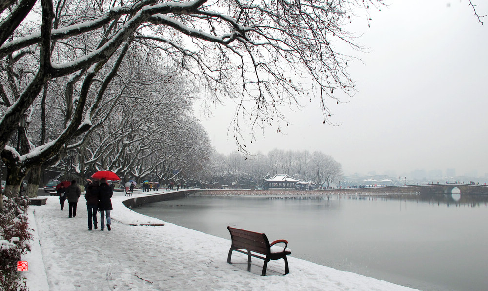 杭州西湖雪景