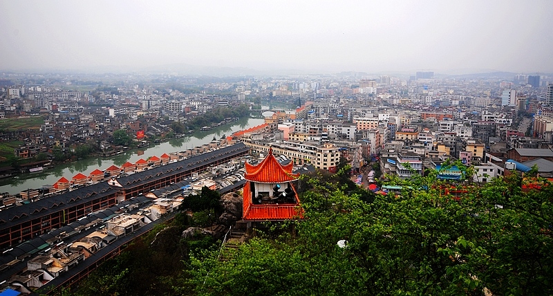 广西贺州市区鸟瞰