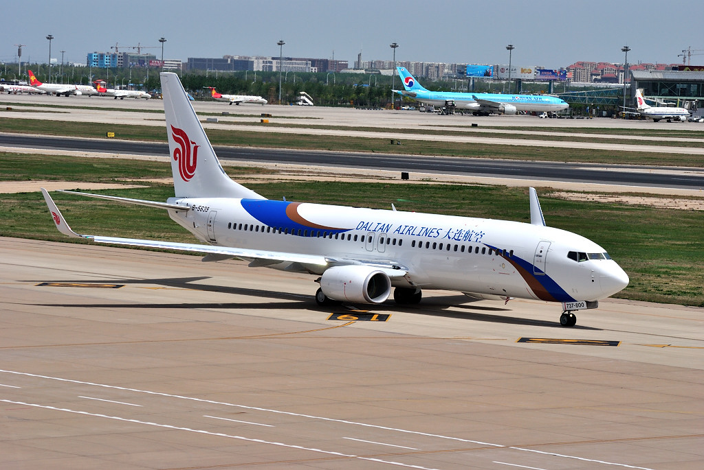 喜欢拍飞机的朋友过来看 大连航空737-800_尼
