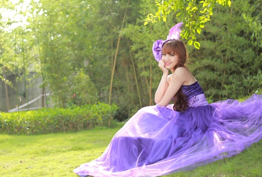 小痰盂拍摄～～盛夏的色彩之～～紫衣姑娘