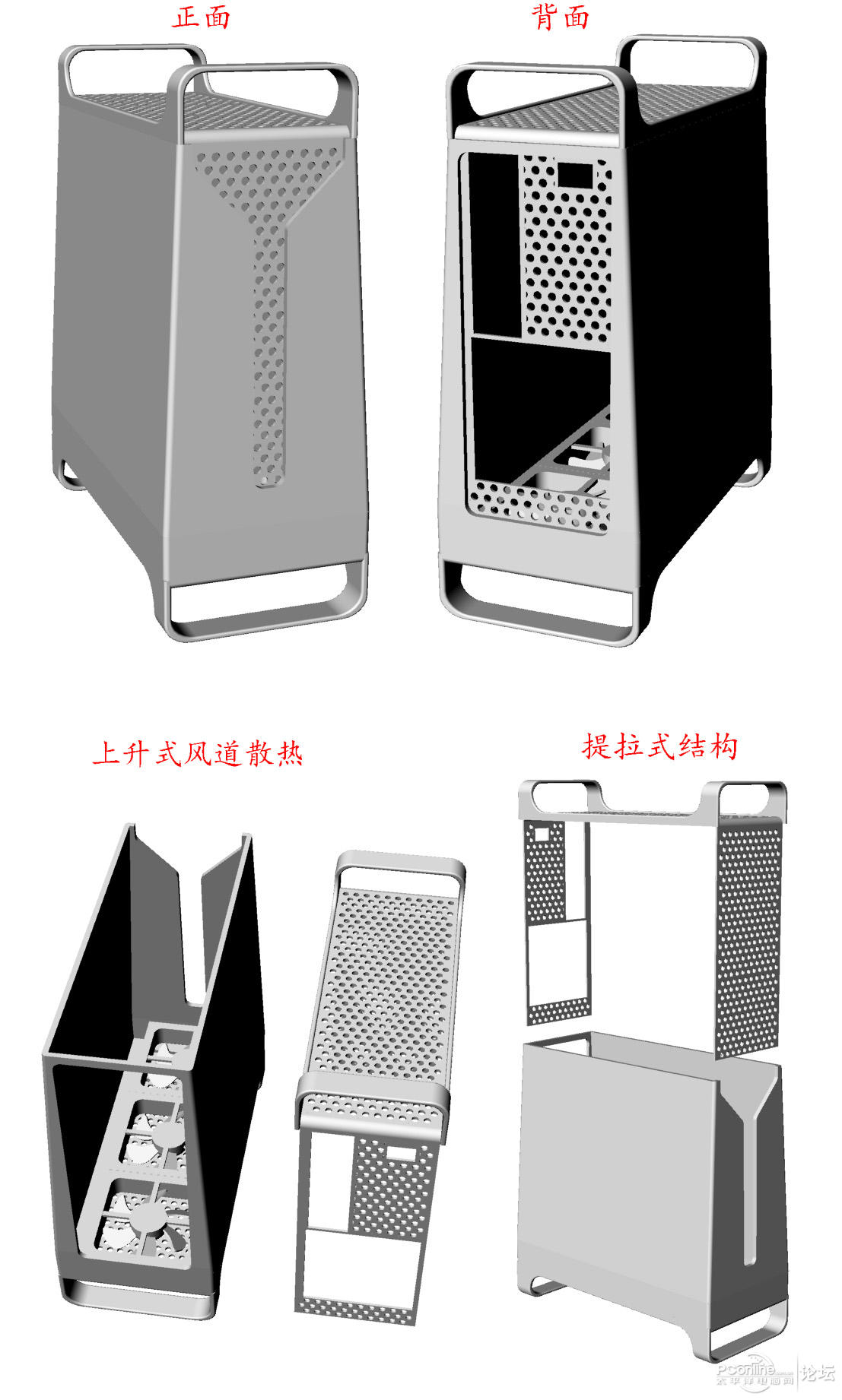 我的自制电脑机箱设计图,请各位大侠给点意见