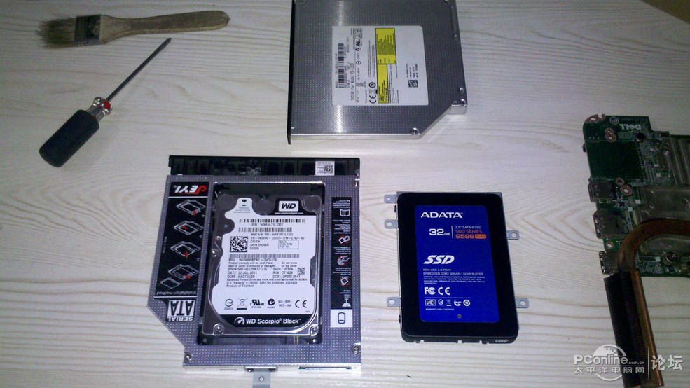 戴尔N4110,改造SSD加机械双硬盘
