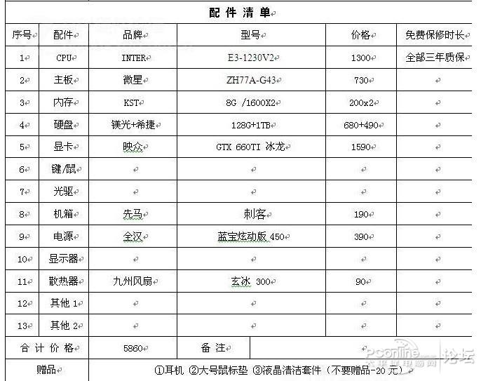 电梯报价单