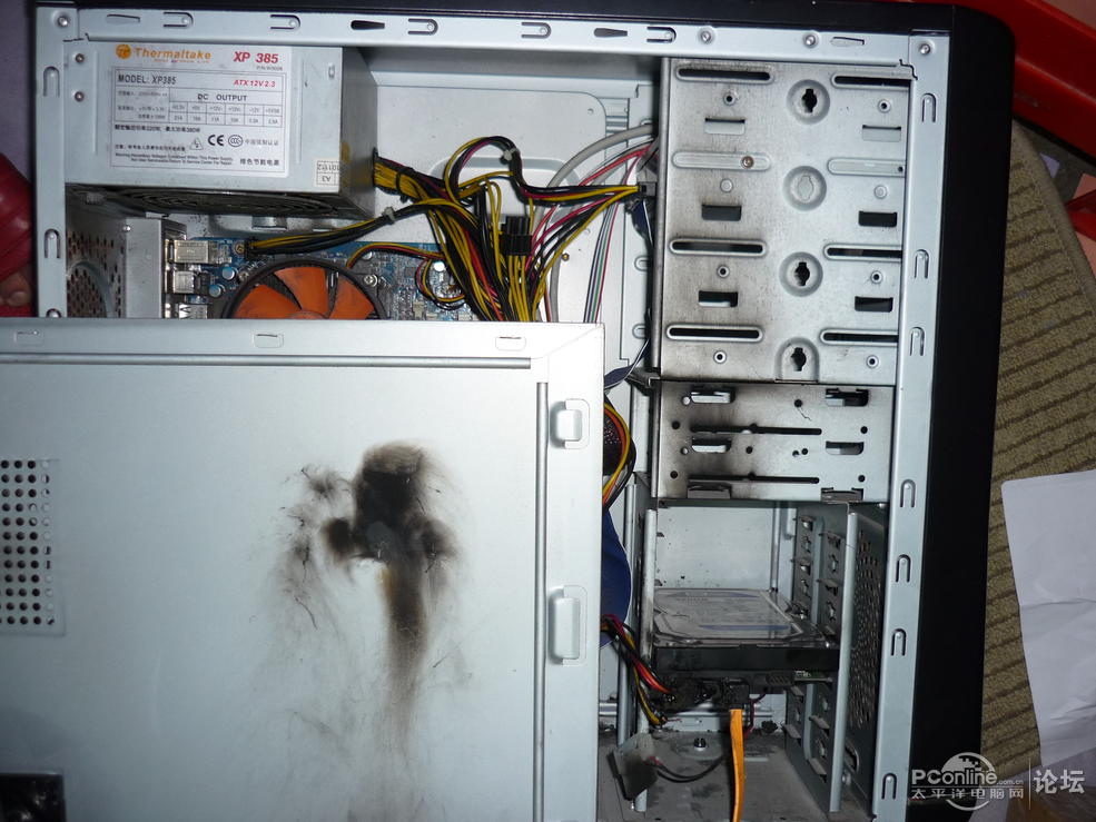 thermaltake品牌电源燃烧毁硬盘,主板,机箱差差点至火灾这种情况怎么