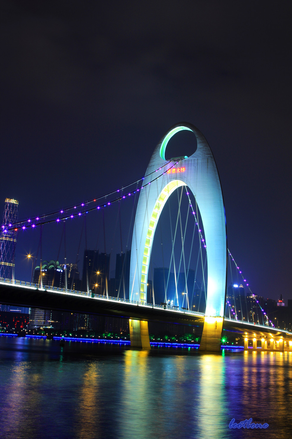 猎德大桥夜景 全景图