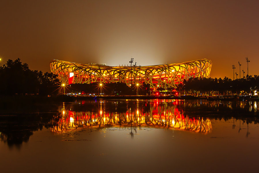 鸟巢夜景