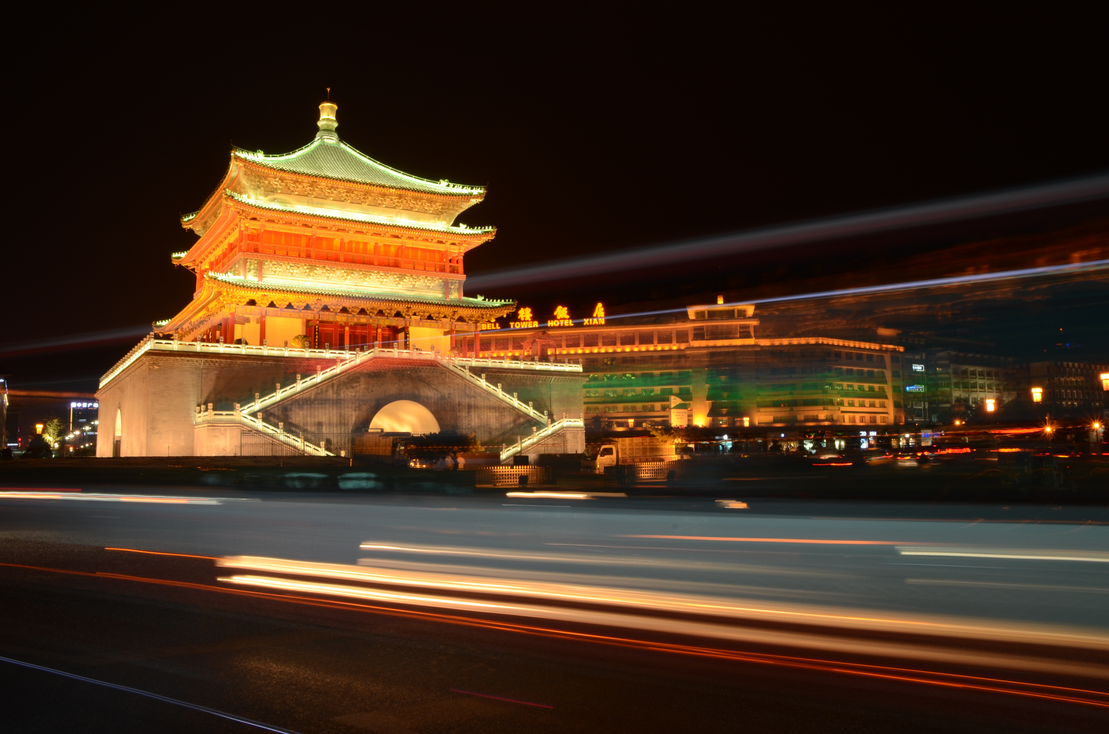 夜景拍摄——西安钟鼓楼之光