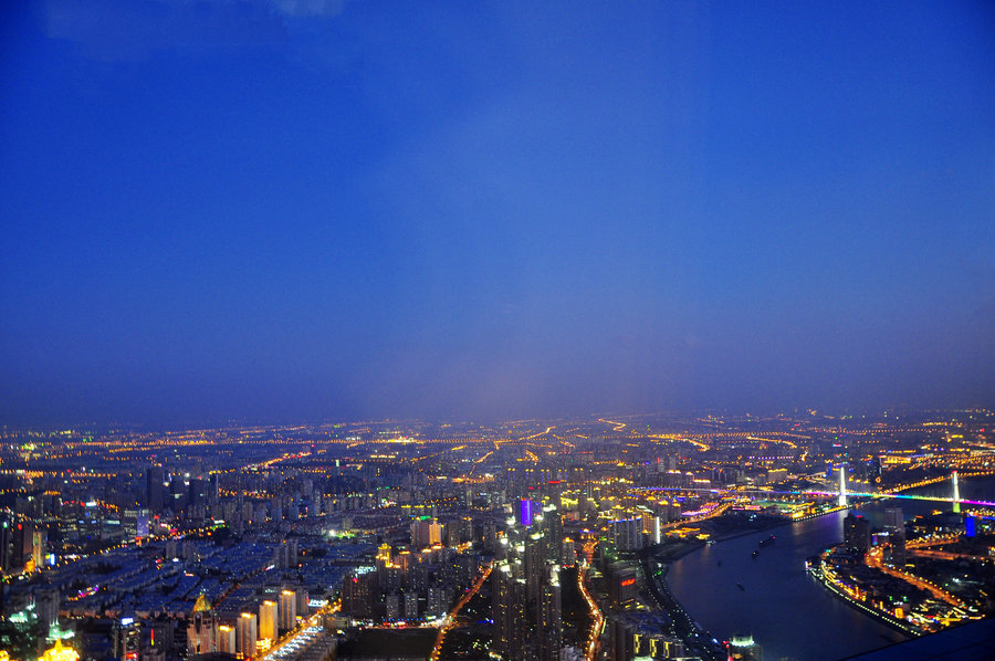 【上海环球金融中心博览上海夜景摄影图片】风