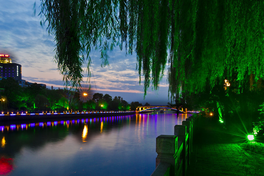 【扬州古运河夜景(之一)摄影图片】风光旅游摄
