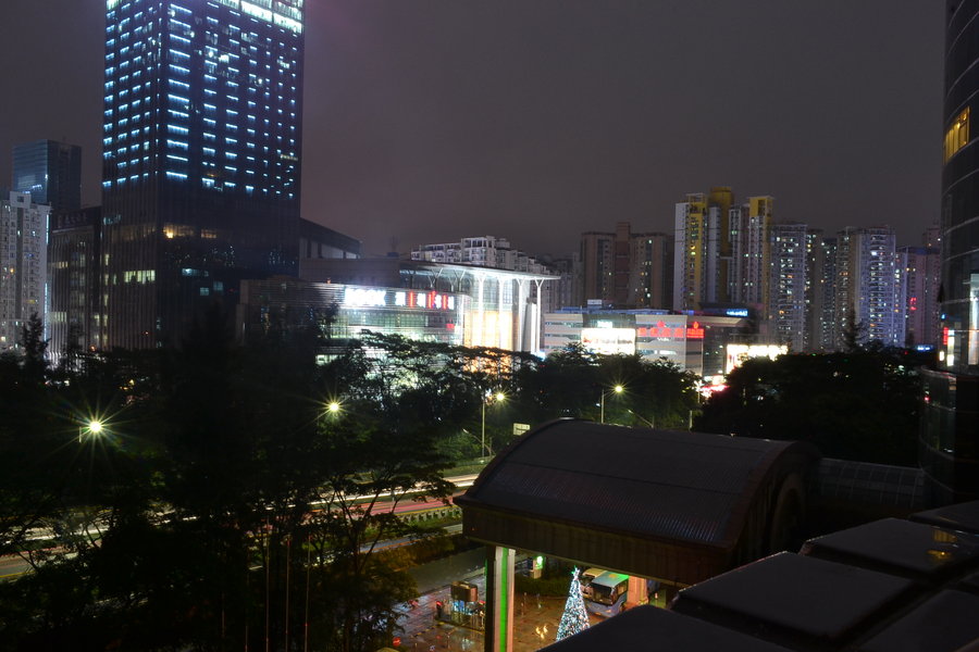 公司窗台拍夜景