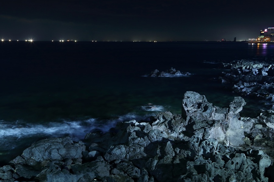 【济州岛】夜晚的海滩