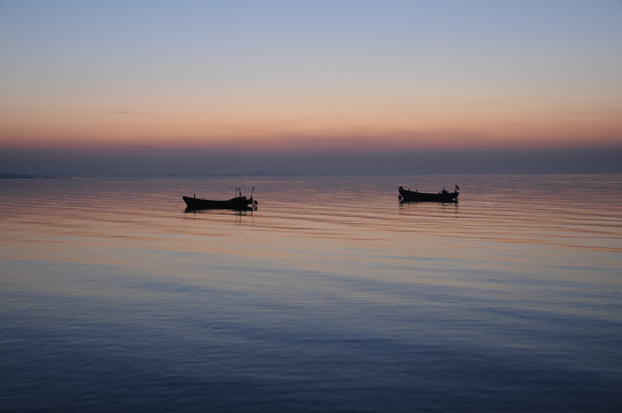 【莱州湾的黄昏摄影图片】风光旅游摄影