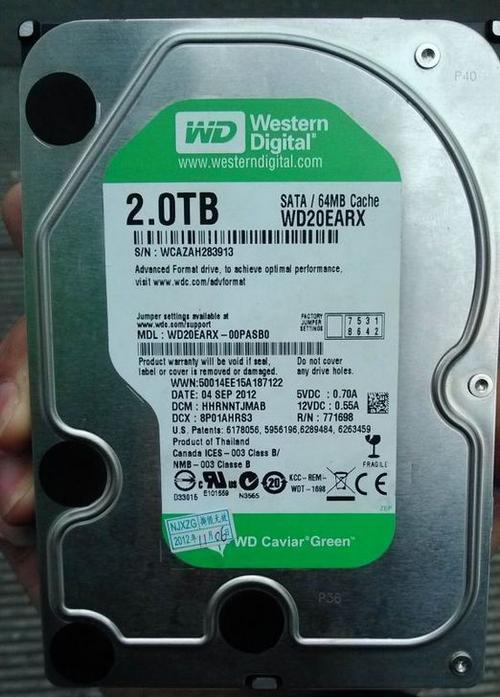 出售西数wd20earx 2T 硬盘_二手电脑\/DIY配件