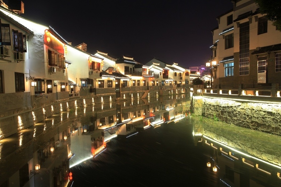 【上海北首第一古镇老街夜景摄影图片】风光旅