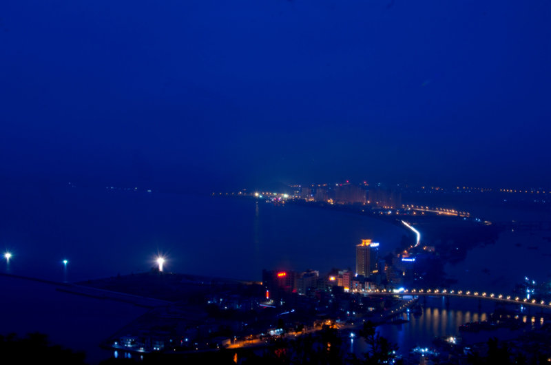 广东惠州·惠东港口双月湾夜景 全景图