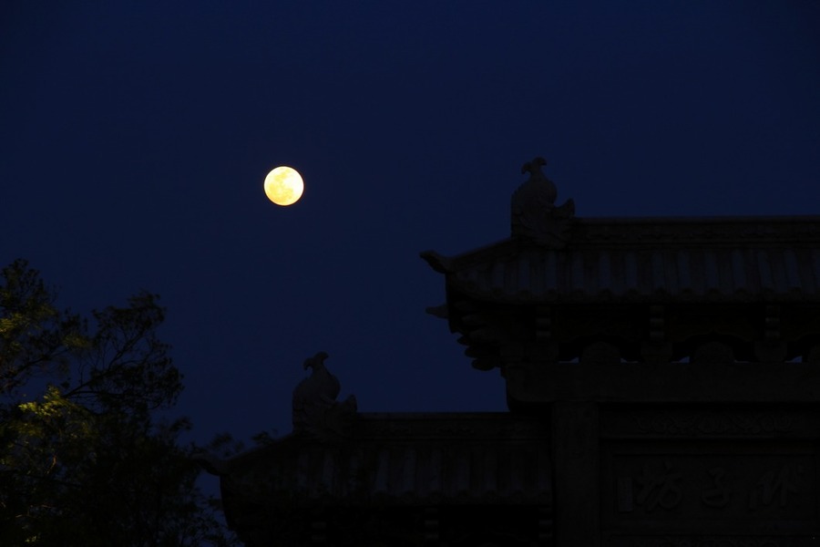 广富林遗址公园——十五的月亮