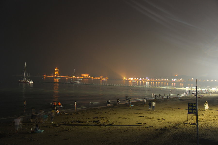 蓬莱海边夜景