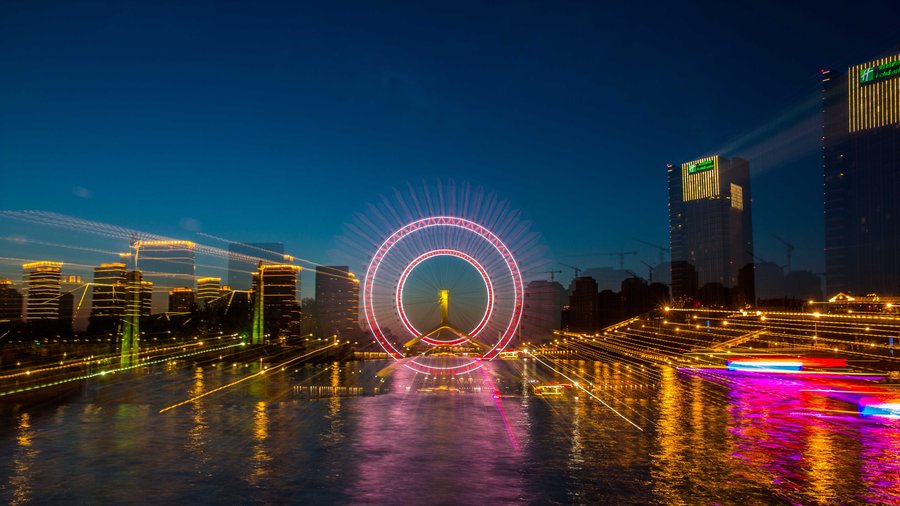 绚丽海河夜景