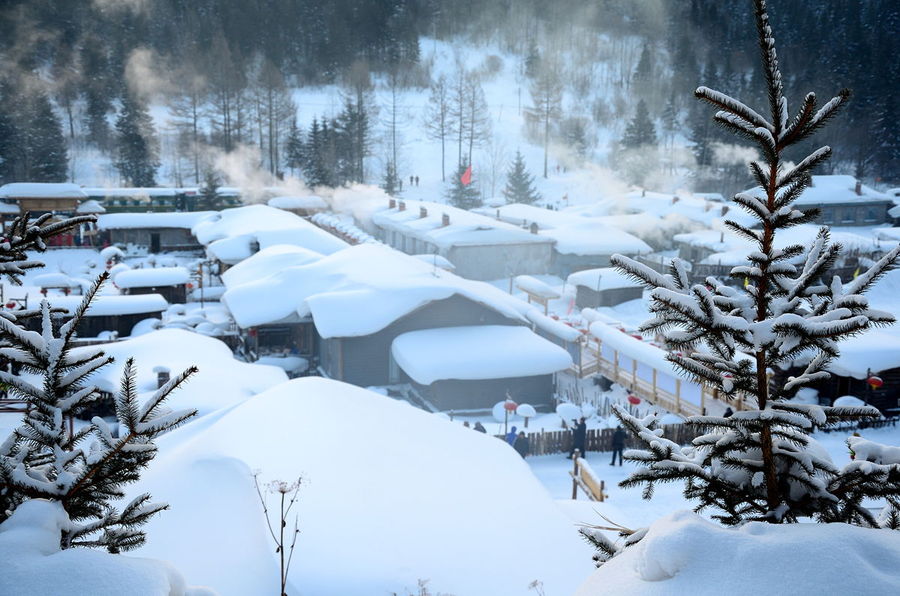 【【城市边缘】+雪乡晨炊摄影图片】风光旅游