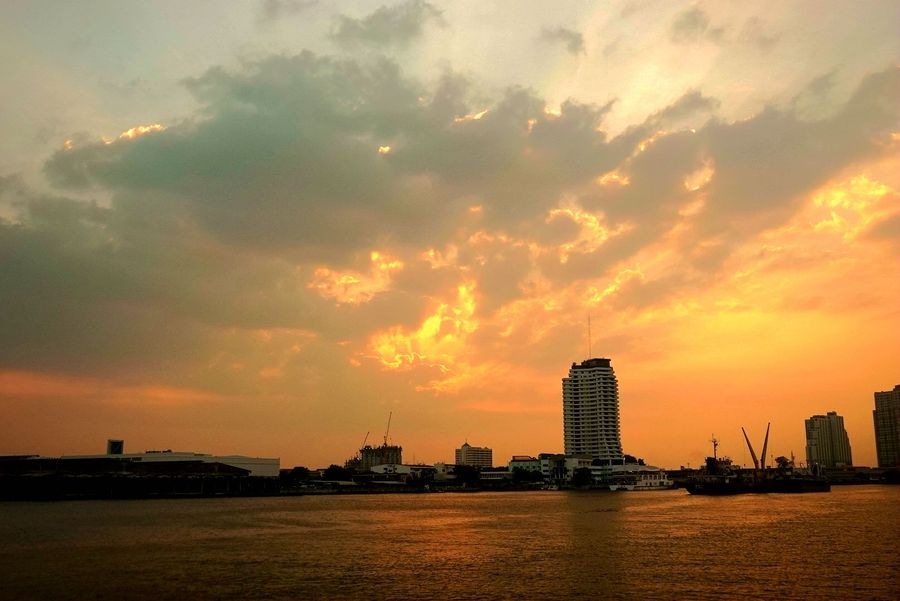 【泰国湄南河日落摄影图片】风光旅游摄影