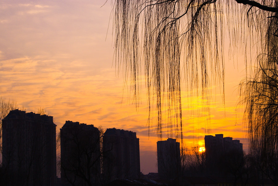 城市黄昏