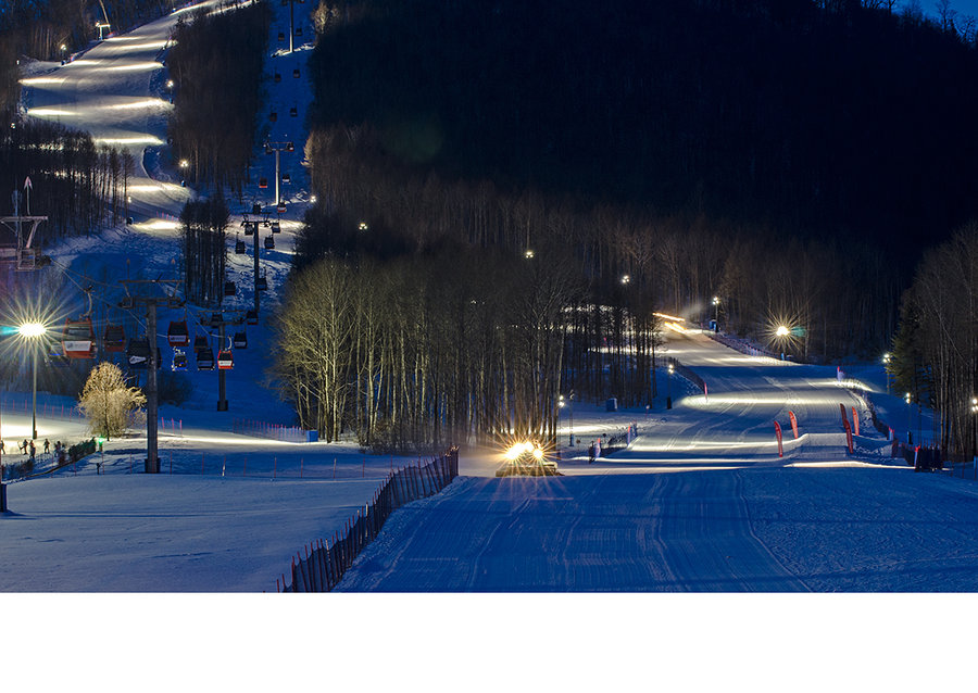 【【长白山滑雪场新年之夜】摄影图片】风光摄