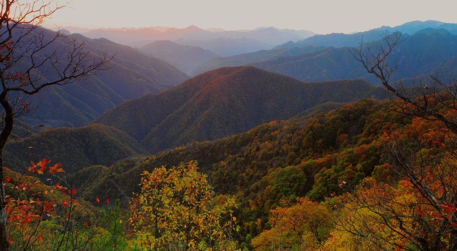 西安秦岭黄花岭日落