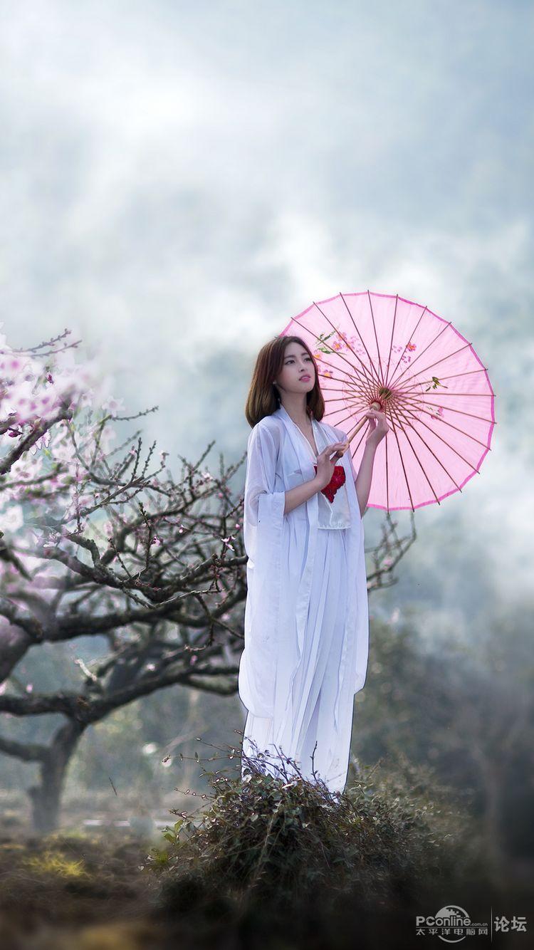 春暖花开 清新脱俗美女写真iphone 6壁纸