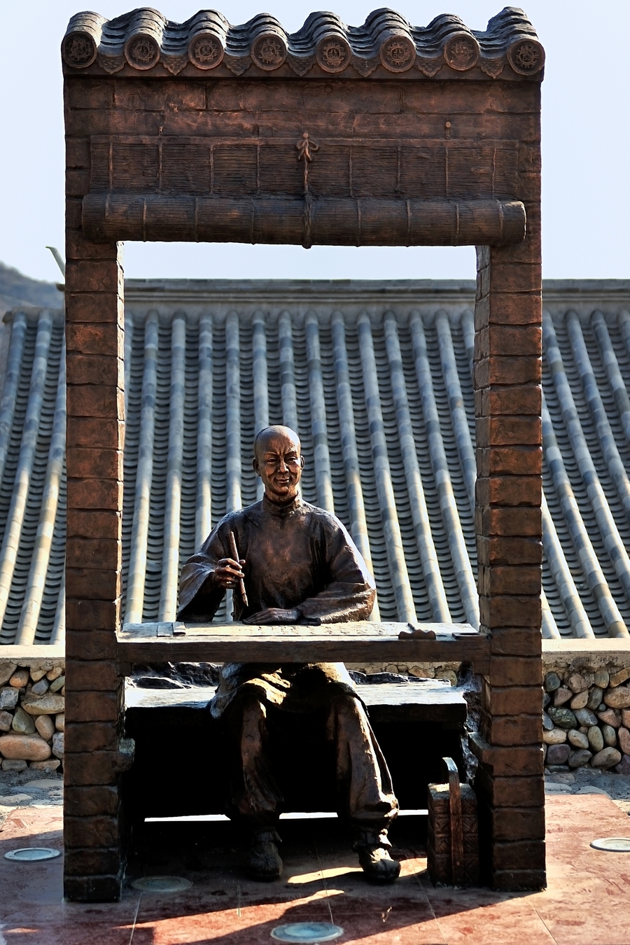 【灵水举人村口的雕塑摄影图片】风光旅游摄影