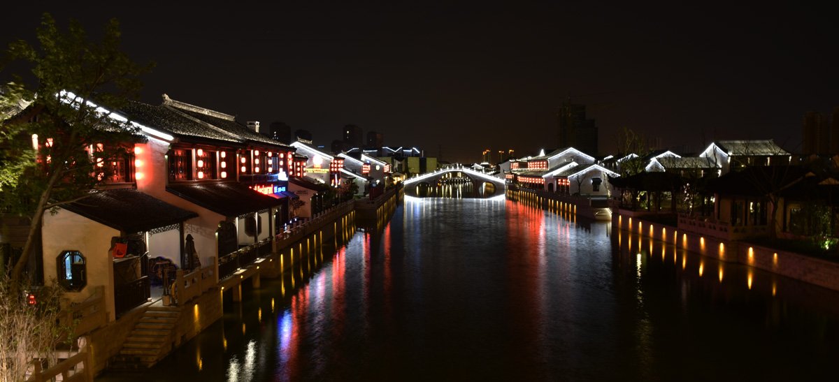 苏州园区斜塘老街夜景