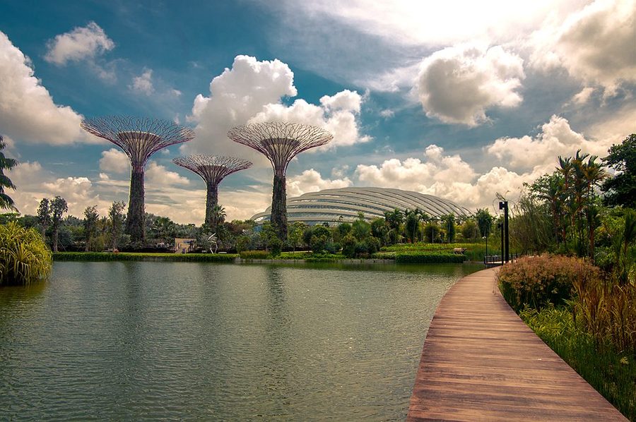 【新加坡-滨海湾公园, 鱼尾狮,圣淘沙。摄影图