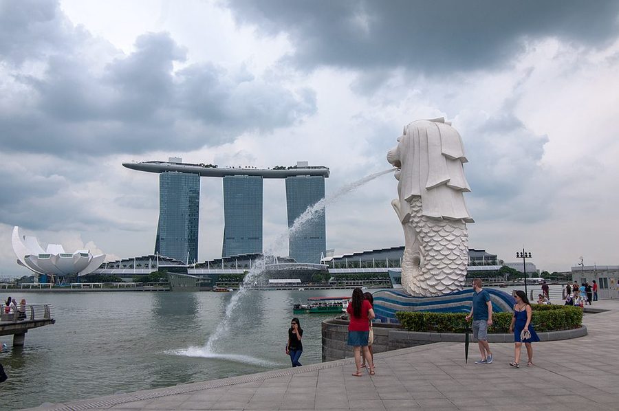 【新加坡-滨海湾公园, 鱼尾狮,圣淘沙。摄影图