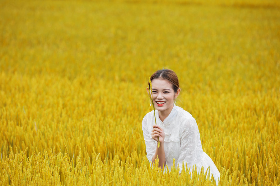 【风吹稻花香摄影图片】人像摄影