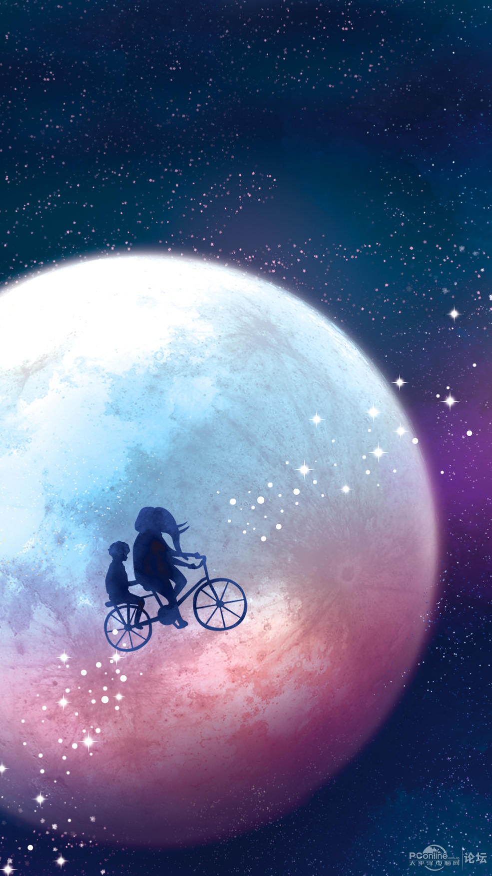 原创求抱走! moonlight 月之光 唯美月亮星空 1080 梦幻 插画