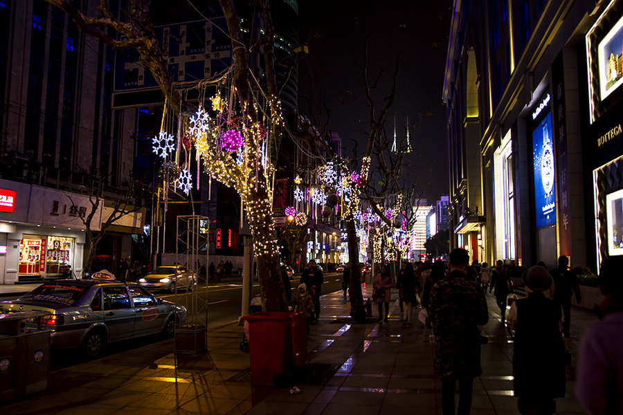 上海南京路步行街夜景