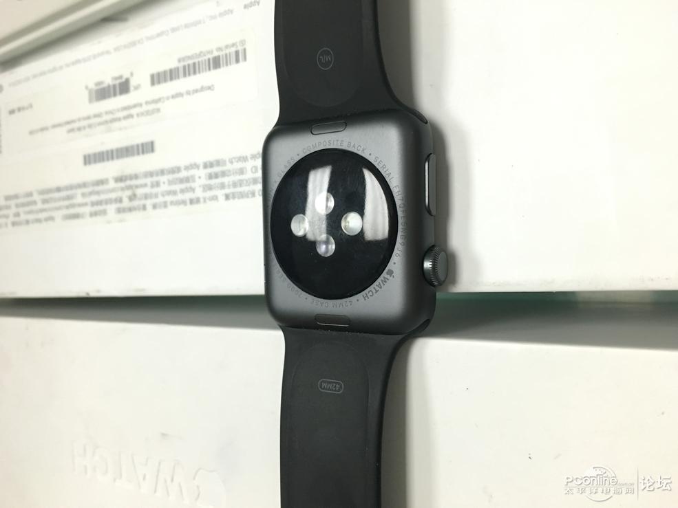 苹果运动版手表 Watch 42mm 黑色 全套带盒 官