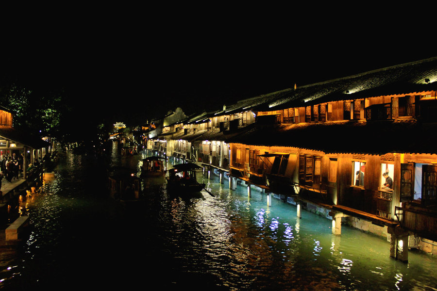 浙江乌镇西栅夜景