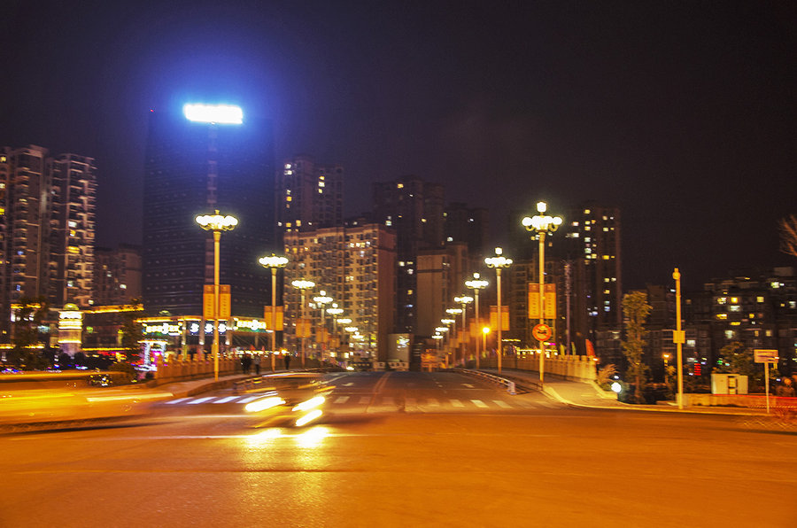 小区夜景