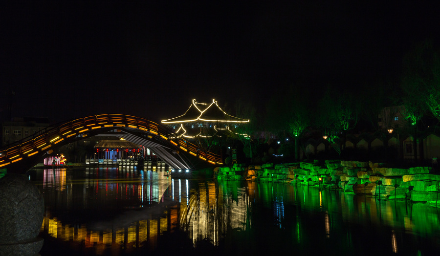 欣赏开封的夜景