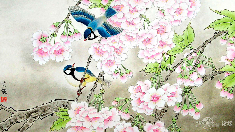 工笔画写意花鸟图片壁纸