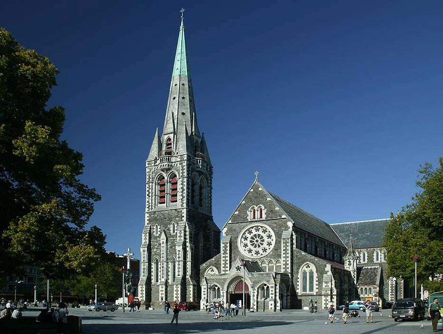 【新西兰旅游图片--南岛 基督城 垮塌的大教堂