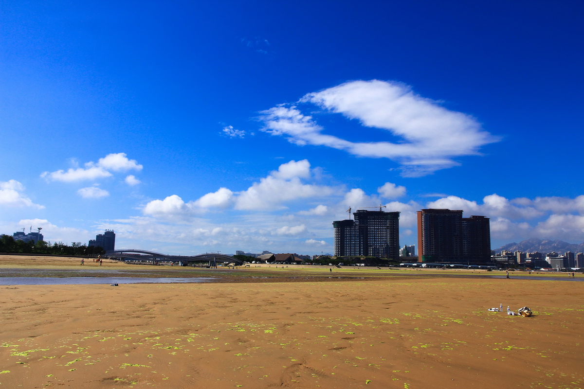 美丽海滩,海天一色